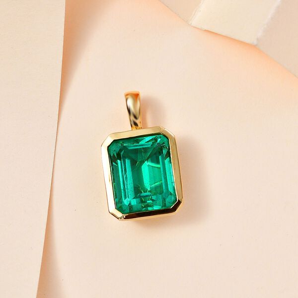 Smaragd Triplett Quarz Anh&auml;nger - 7,09 ct. image number 2