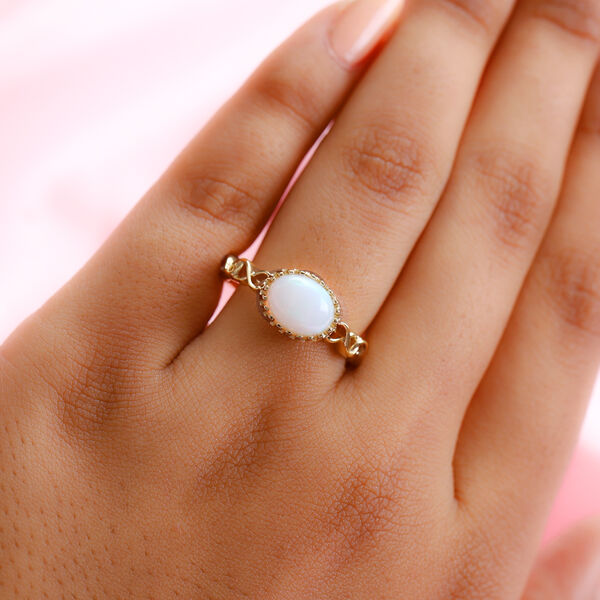 Natürlicher Äthiopischer Opal Ring 585 Vergoldet image number 3