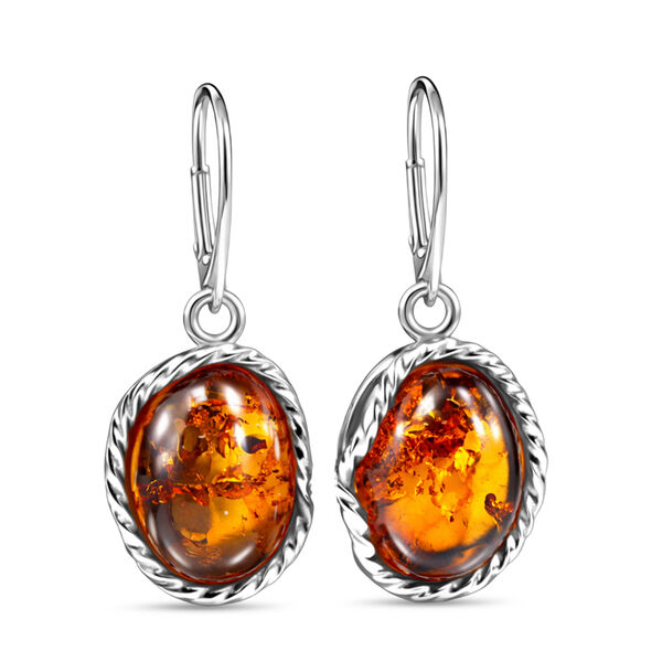 Nat&uuml;rlicher Baltischer Bernstein Ohrringe 925 Silber