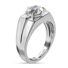 LUSTRO STELLA Hergestellt mit ZIRKONIA Herren Ring 925 Silber Platin-Überzug (Größe 20) image number 3