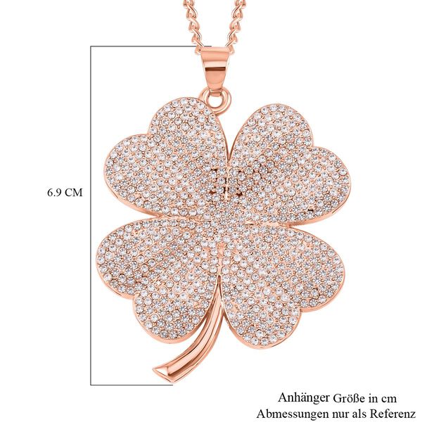 Kristall-Kleeblatt-Anhänger mit 73cm Kette in Roségoldton image number 6