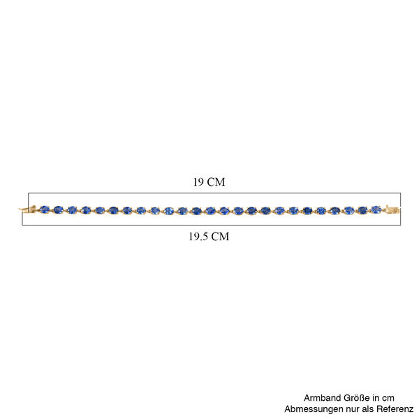 LUXORO AAA Blauer Ceylon-Saphir Armband ca. 19 cm 585 Gelb Gold ca. 11,05 ct. image number 4