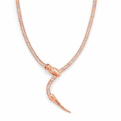 Wei&szlig;er Zirkonia Halskette, Verstellbar ca. 50 cm - 66 cm, Ros&eacute;goldfarben