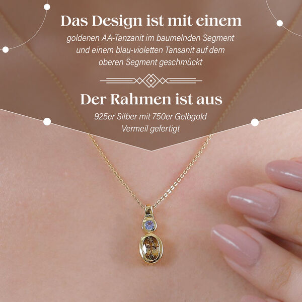AA Natürlicher goldener Tansanit und Tansanit Anhänger - 1,20 ct. image number 3