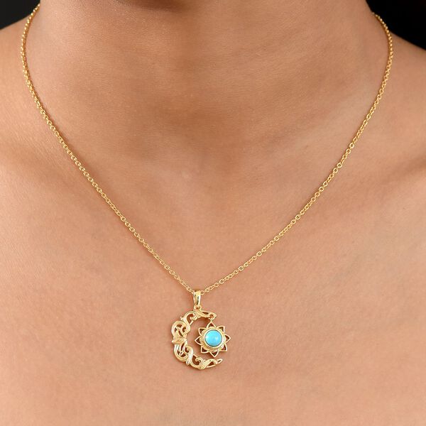 EverTrue Sleeping Beauty Türkis Anhänger mit 50cm Kette in Goldton - 0,41 ct. image number 3