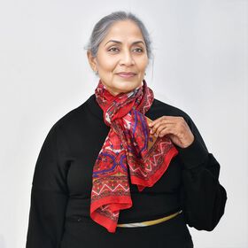 Geschmeidiger Luxuriöser 100% Seiden-Schal, 50 x 160 cm, korallenrot