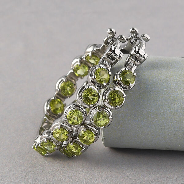 Nat&uuml;rliche Peridot-Creolen, Edelstahl ca. 6.00 ct image number 2