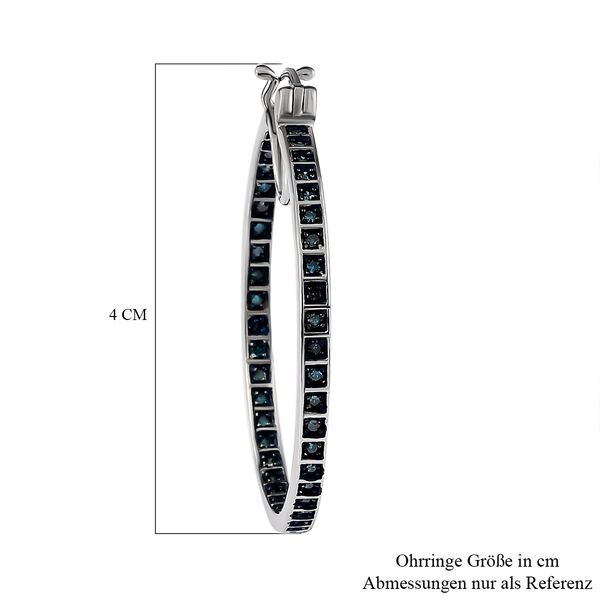 Blaue Diamant-Creolen - 1 ct. image number 5