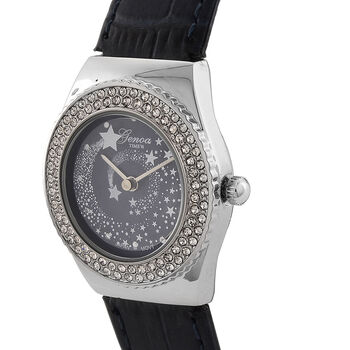 GENOA - J Francis gefertigt mit SWAROVSKI Wei&szlig;er Swarovski Kristall Uhren 23 cm Reine Legierung