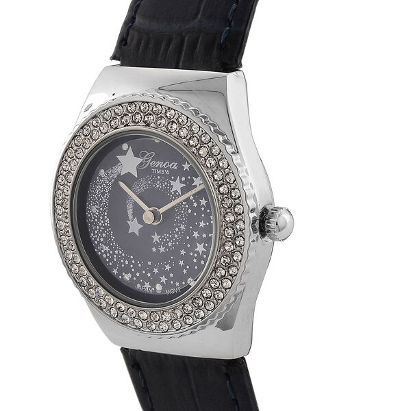 GENOA - J Francis gefertigt mit SWAROVSKI Wei&szlig;er Swarovski Kristall Uhren 23 cm Reine Legierung image number 3