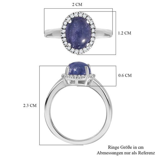 AA Tansanit und wei&szlig;er Diamant Ring, ca. 2,62 ct. image number 7