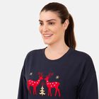 Damen Strick Sweatshirt mit Applikation, Größe 42, Dunkelblau image number 5