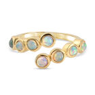 Natürlicher Äthiopischer Opal bypass Ring 925 Silber 585 Vergoldet image number 0