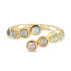 Natürlicher, äthiopischer Opal Bypass-Ring, 925 Silber vergoldet (Größe 16.00) ca. 0,69 ct