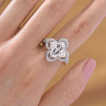 D'Joy Moissanit Ring 925 Silber rhodiniert (Gr&ouml;&szlig;e 20.00) ca. 5,93 ct