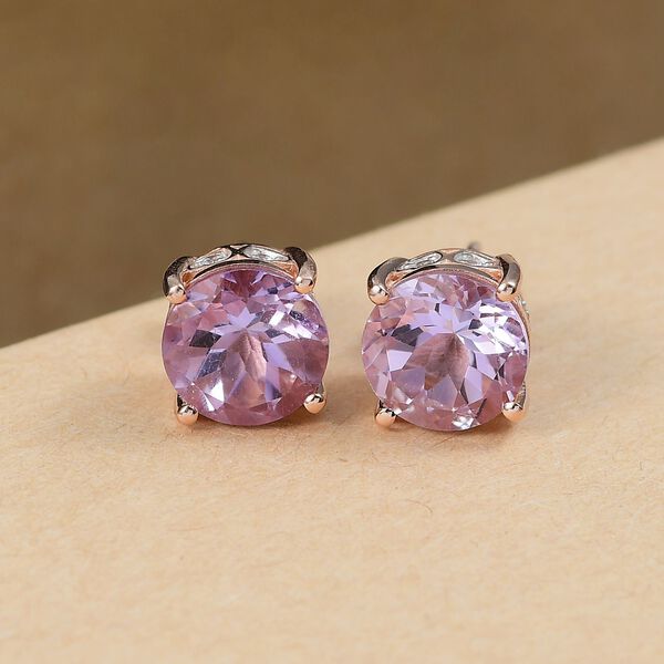 D&rsquo;Joy AA Rose De France Amethyst und Zirkon Ohrringe - 5,54 ct. image number 1