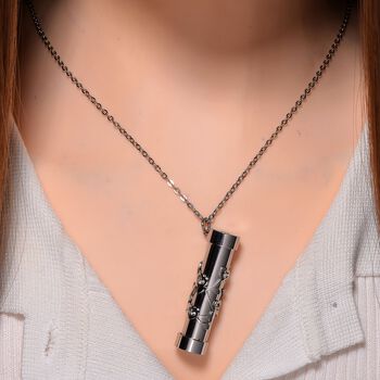 Mehrfarbige Zirkonia-Halskette in Silberton, 75+5 cm