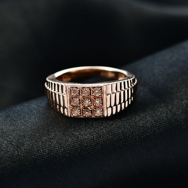 D'Joy nat&uuml;rlicher Champagner Diamant Herrenring image number 2