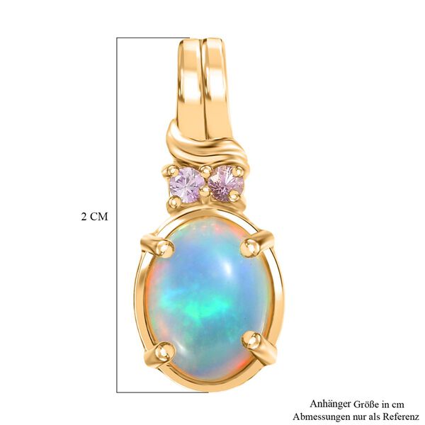 D'Joy AA Nat&uuml;rlicher, &auml;thiopischer Welo Opal, Rosa Saphir Anh&auml;nger 925 Silber vergoldet ca. 1.28 ct image number 6
