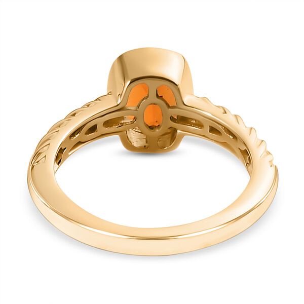 Salamanca Feueropal-Ring, 925 Silber Gelbgold Vermeil, ca. 1.07 ct image number 6