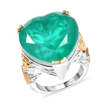 D'Joy Smaragd Triplett Quarz zweifarbiger Ring - 35,83 ct.