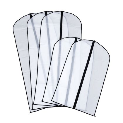 5er - Set staubdichter Kleidersack mit Reißverschluss, ,2Stück:60x100cm, 3Stück:60xx140cm, weiß