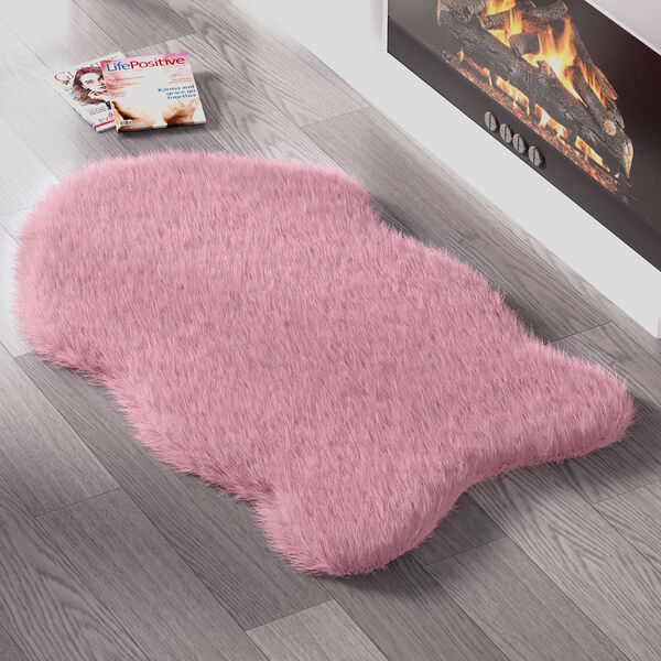 Premium Selektion: superweicher Teppich aus langem Kunstfell, 100x180 cm, rosa