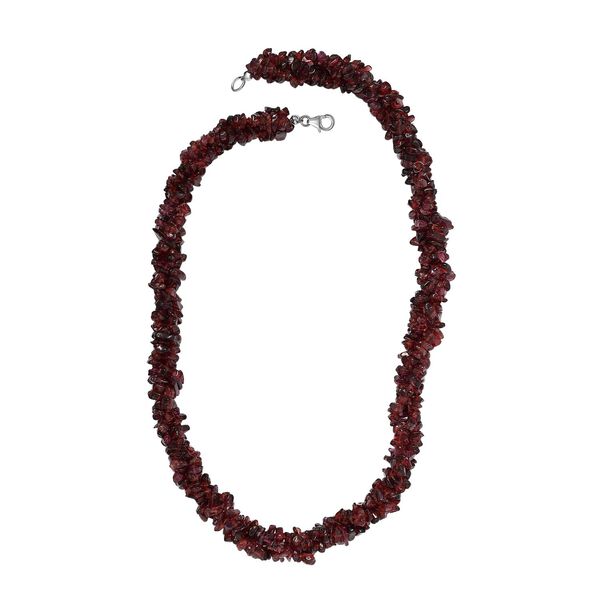 Roter Granat Halskette ca. 50 cm 925 Silber rhodiniert ca. 93.80 ct image number 4
