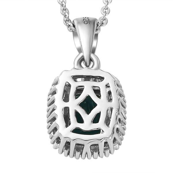 Nat&uuml;rlicher Grandidierit und wei&szlig;er Diamant-Anh&auml;nger mit Kette, 925 Silber platiniert ca. 1.61 ct image number 5