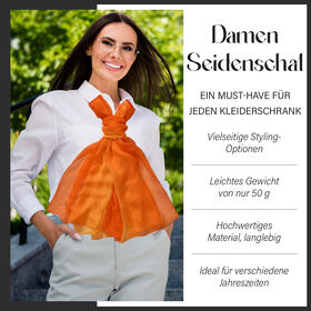 LA MAREY Ombre Chiffon Seiden Schal, Gelb