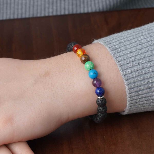 Chakra Edelstein Armband ca. 19 cm lange Edelstahl 80.00 ct image number 3