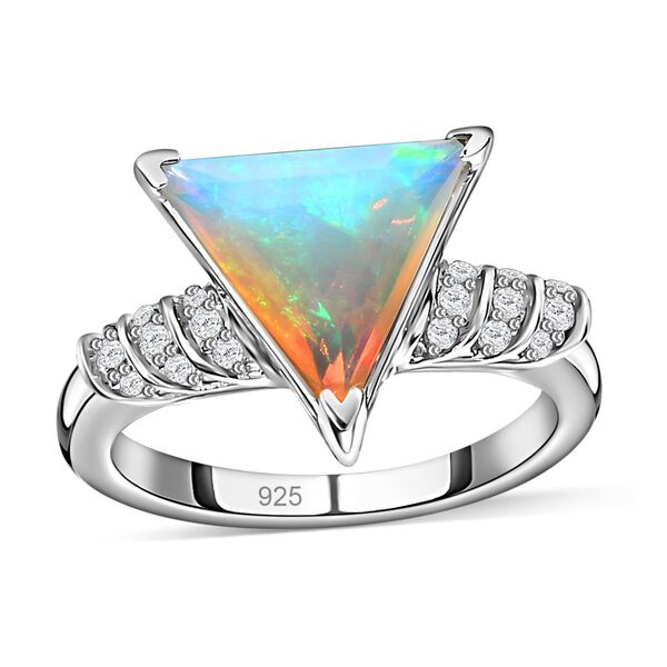 Nat&uuml;rlicher, &auml;thiopischer Welo Opal und Moissanit-Ring - 1,29 ct. image number 5