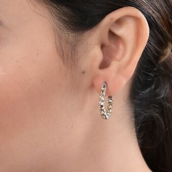 LUSTRO STELLA - &ouml;sterreichische Padparadscha Farbkristall-Creolen, Edelstahl ca. 2,22 ct