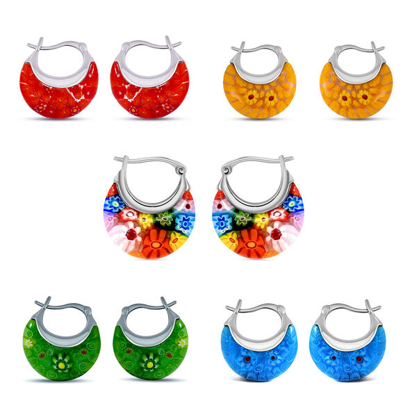 5er-Set Huggie-Ohrringe im Murano-Stil image number 0