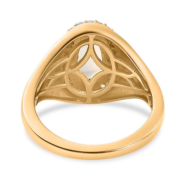 Nat&uuml;rlicher, &auml;thiopischer Welo Opal und Zirkon-Ring - 1,20 ct. image number 7