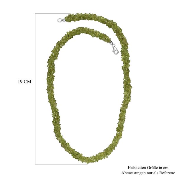Peridot Halskette ca. 50 cm 925 Silber rhodiniert ca. 210.00 ct image number 6