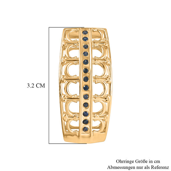 GP Royal Art D&eacute;co Kollektion- Kanchanaburi blauer Saphir Ring und halbe Creolen image number 15