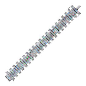 AA Natürlicher, äthiopischer Welo Opal Armband, ca. 18 cm, 925 Silber rhodiniert, ca. 17.82 ct