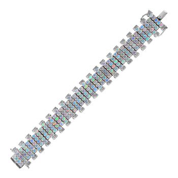 AA Nat&uuml;rlicher, &auml;thiopischer Welo Opal Armband, ca. 18 cm, 925 Silber rhodiniert, ca. 17.82 ct