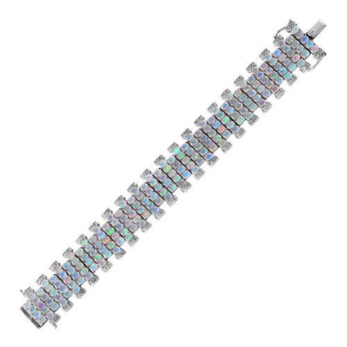AA Natürlicher, äthiopischer Welo Opal Armband, ca. 18 cm, 925 Silber rhodiniert, ca. 17.82 ct image number 0