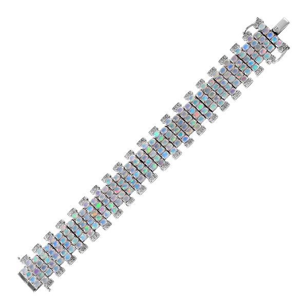 AA Natürlicher, äthiopischer Welo Opal Armband, ca. 18 cm, 925 Silber rhodiniert, ca. 17.82 ct image number 0