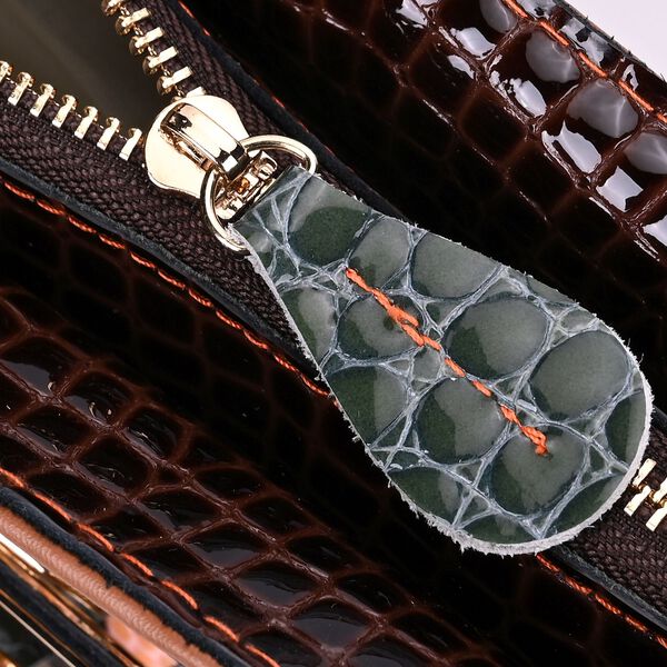 Chaos by Elsie -  Echtleder Handtasche mit RFID-Schutz, Gewebtes Muster in Multicolor, 34x14x25cm image number 6