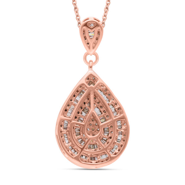 Nat&uuml;rlicher Champagner Diamant-Anh&auml;nger mit 45+5cm Kette - 1 ct. image number 5