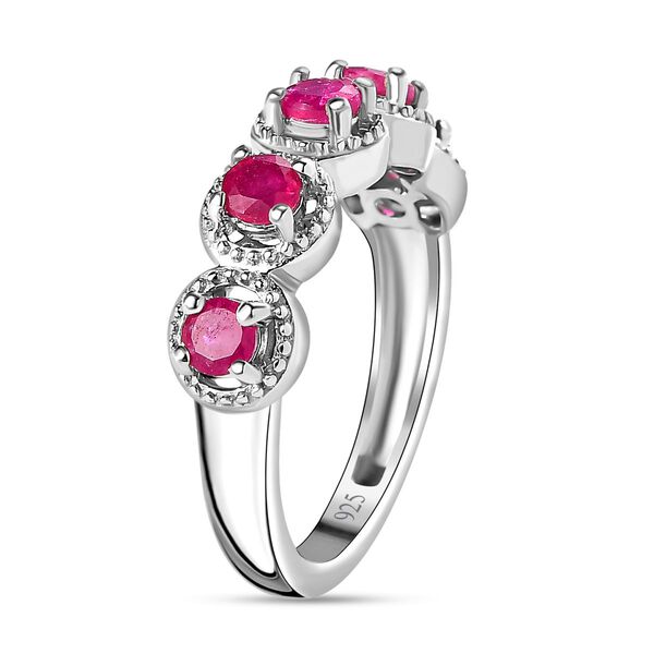 Afrikanischer Rubin (Fissure gefüllt) Ring, 925 Silber platiniert, (Größe 21.00) ca. 0.88 ct image number 5