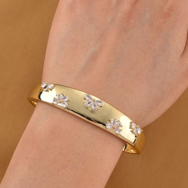 Weißer Zirkonia Armreif ca. 19 cm Nickelfreies Messing Standard image number 2