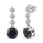 AAA Lab Created Alexandrit, Lab Grown Diamant Ohrringe 417 Gold ca. 4,58 ct.