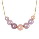 Mehrfarbige Edison Perle Halskette ca. 50 cm 925 Silber vergoldet