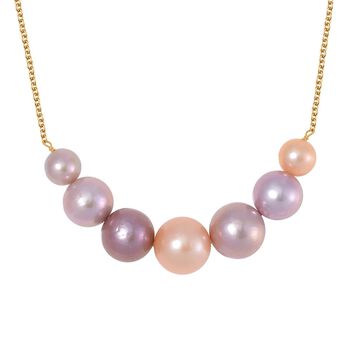 Mehrfarbige Edison Perle Halskette, 50 cm