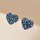 GP Heart Collection- blaue Diamant und blaue Saphir-Ohrstecker in Silber image number 1