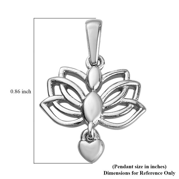 Lotusblume Yoga Herz Anh&auml;nger 925 Silber platiniert image number 6